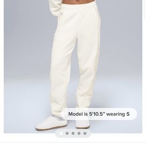 NWOT Alo Polar Fleece Wintry Mix Pant, Ivory